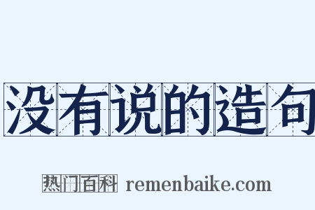 没有说的造句是什么意思的图片